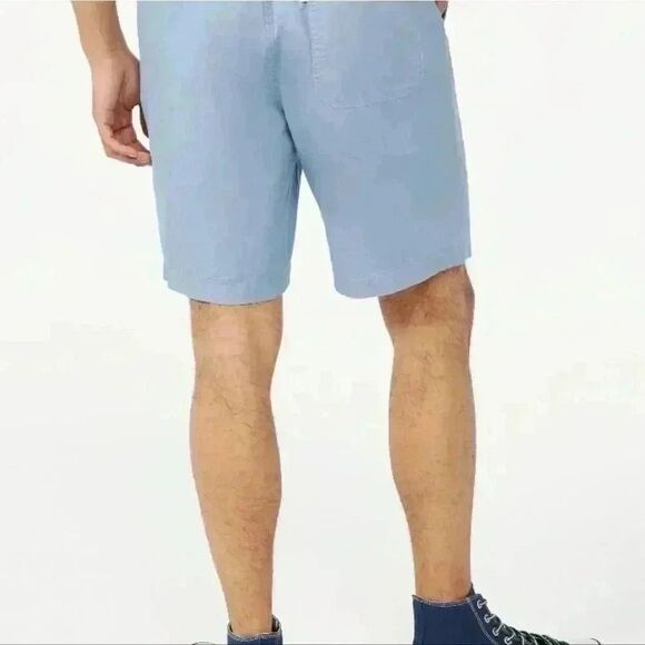 Free Assembly Men's Azure Blue Cotton E-Waist Utility Drawstring Shorts w Pocket - Picture 8 of 10